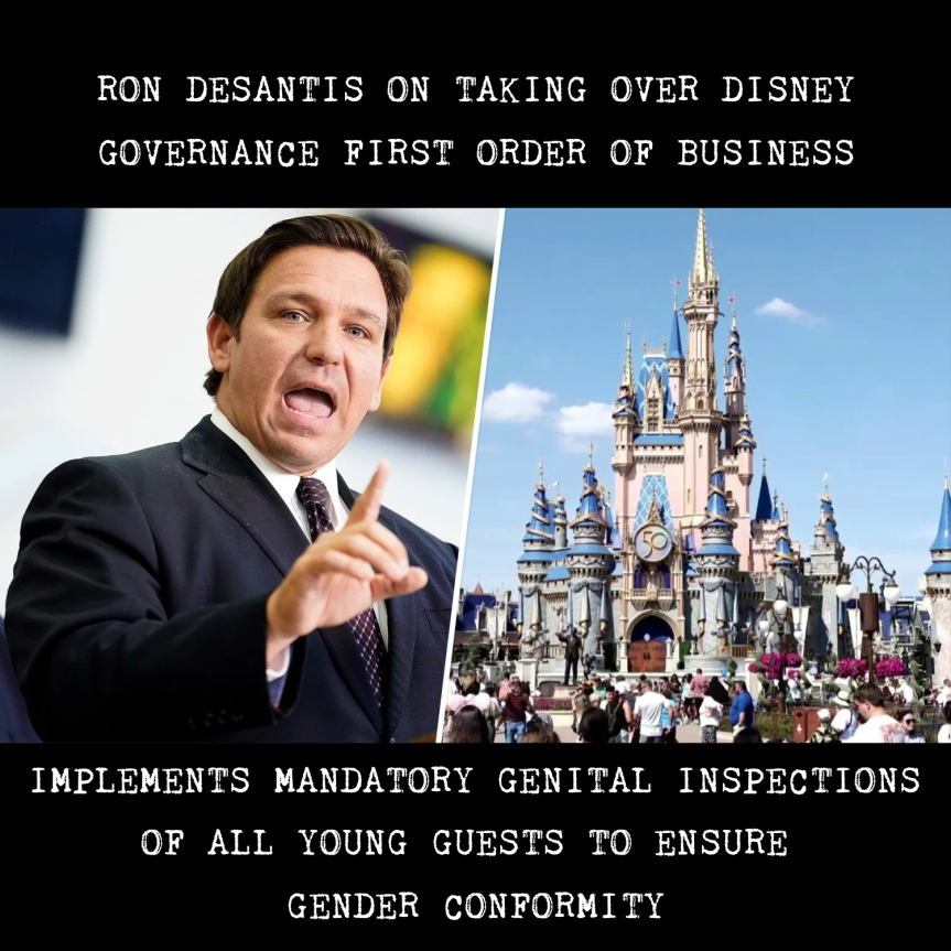 “Ron DeSantis is Really Touching Kids In a Big Way With His New Control Over Disney”